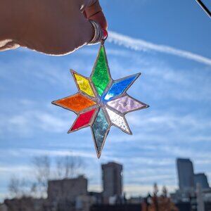 Rainbow Stained Glass Ornament Handmade